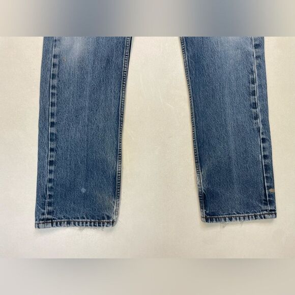 Levi’s 505 Denim Jeans Men Size 32 x 30 Blue Distressed Paint Tag Size 34 x 34 - Picture 4 of 13